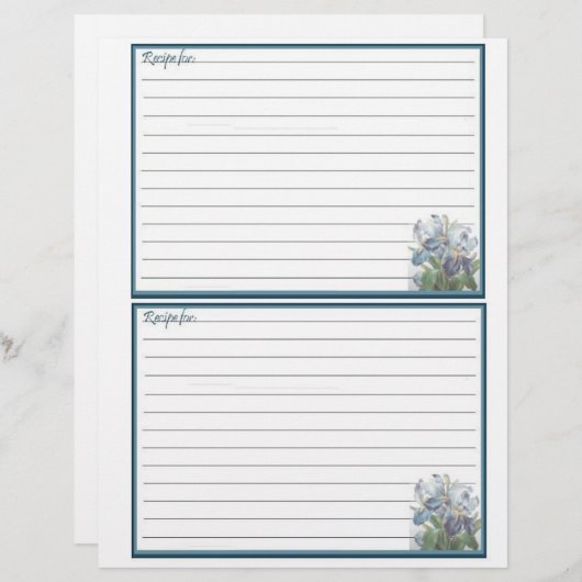Floral design Recipe Pages for Recipe Multomap (Voorkant / Achterkant)