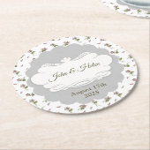 Floral design ronde kartonnen onderzetter (Gebogen)