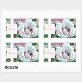 Floral design | Roze Rose | Monogram Rechthoekige Sticker (Vel)
