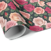 Floral Design Rozen Eenvoudig Mooi Cadeaupapier (Rol Hoek)