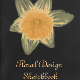 Floral Design Schetsboek Zwart met Daffodils Notitieboek
