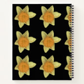 Floral Design Schetsboek Zwart met Daffodils Notitieboek (Achterkant)