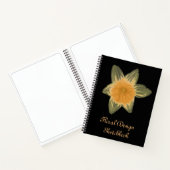 Floral Design Schetsboek Zwart met Daffodils Notitieboek (Binnen)
