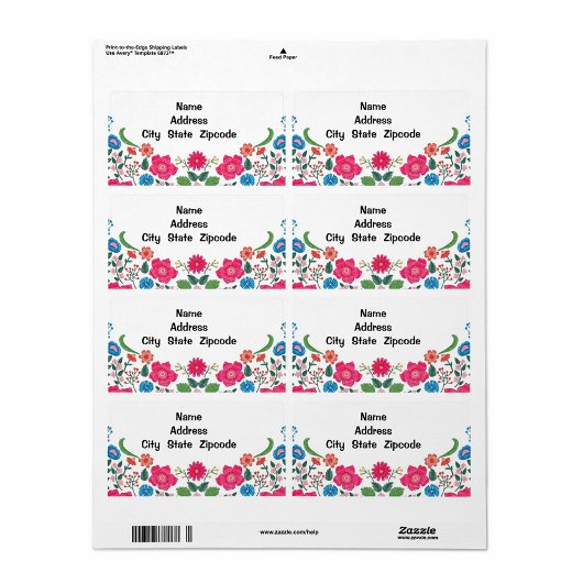 Floral Design Shipping Etiket