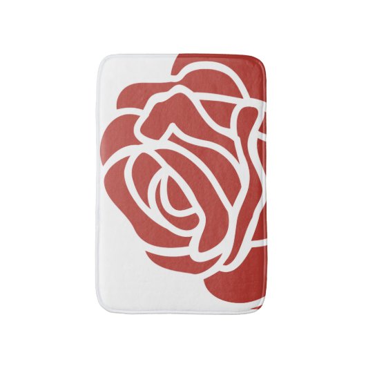 Floral Design Single Red Rose Badmat (Voorkant Verticaal)