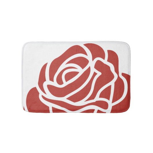 Floral Design Single Red Rose Badmat (Voorkant)