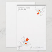 Floral Design Stationery Briefpapier (Voorkant / Achterkant)