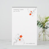 Floral Design Stationery Briefpapier (Staand voorkant)