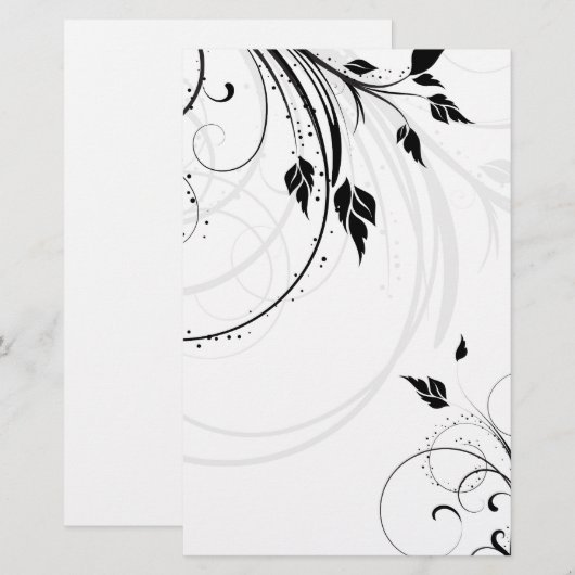 Floral Design Stationery Briefpapier (Voorkant / Achterkant)