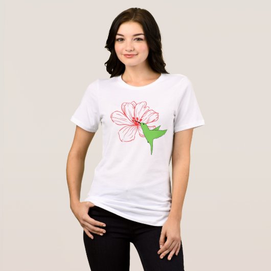 Floral Design Tri-Blend Shirt (Voorkant volledig)