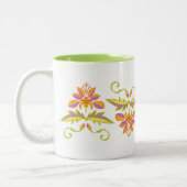 Floral design tweekleurige koffiemok (Links)
