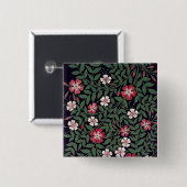 Floral Design van J. Owen, 1863 Vierkante Button 5,1 Cm (Voorkant /achterkant)