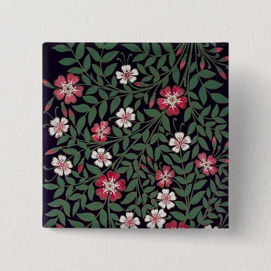 Floral Design van J. Owen, 1863 Vierkante Button 5,1 Cm (Voorkant)