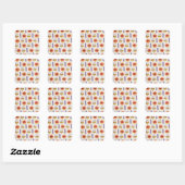 Floral design vierkante sticker (Vel)
