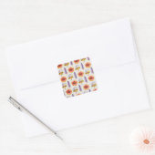 Floral design vierkante sticker (Envelop)