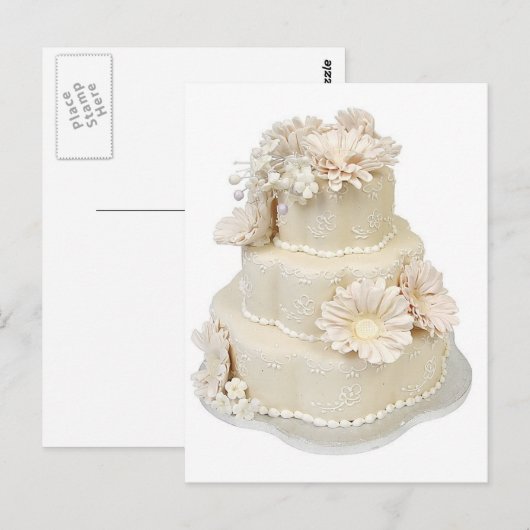 Floral Design Wedding Cake Briefkaart (Voorkant / Achterkant)