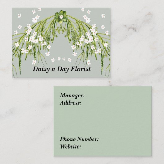 Floral Design with Daisies and Herb Planten Visitekaartje (Voorkant / Achterkant)