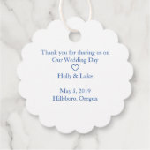 Floral Design with Hearts in Blue for Events Bedankjes Labels (Achterkant)