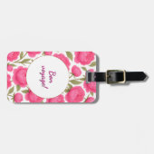 Floral design with pink flowers bagagelabel (Voorkant horizontaal)