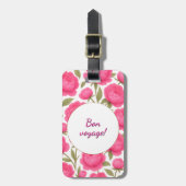 Floral design with pink flowers bagagelabel (Voorkant verticaal)