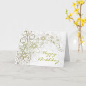 Floral Designed Custom Wenskaart Kaart (Gele Bloem)