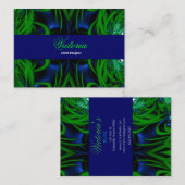 Floral Designer Blue en Green Design Visitekaartje (Voorkant / Achterkant)