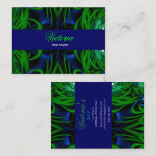 Floral Designer Blue en Green Design Visitekaartje