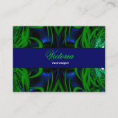 Floral Designer Blue en Green Design Visitekaartje (Voorkant)