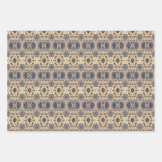 Floral Designer Patterned Inpakpapier Vel (Voorkant 3)