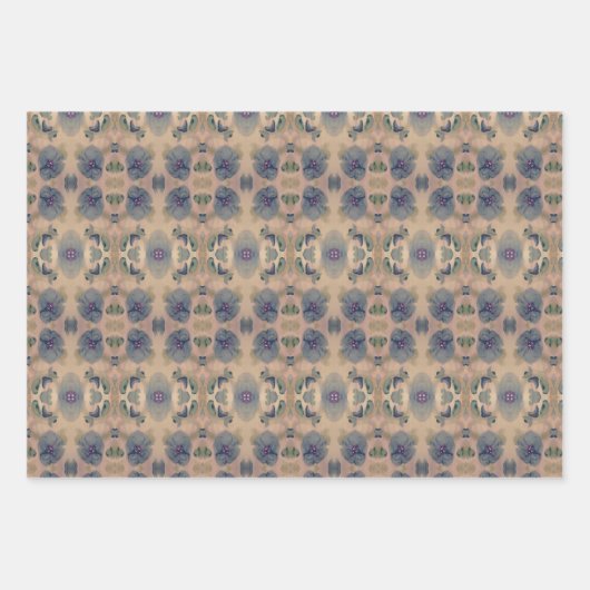 Floral Designer Patterned Inpakpapier Vel (Voorkant 2)