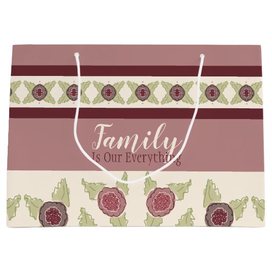 Floral Designer plum en frambozen Groot Cadeauzakje (Voorkant)