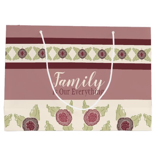 Floral Designer plum en frambozen Groot Cadeauzakje (Achterkant)