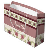 Floral Designer plum en frambozen Groot Cadeauzakje (Achterkant Gekanteld)