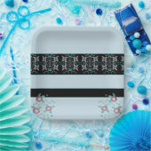 Floral Designer Square Papieren Bordje (Feest)