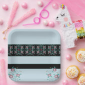 Floral Designer Square Papieren Bordje (Feest)