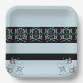 Floral Designer Square Papieren Bordje