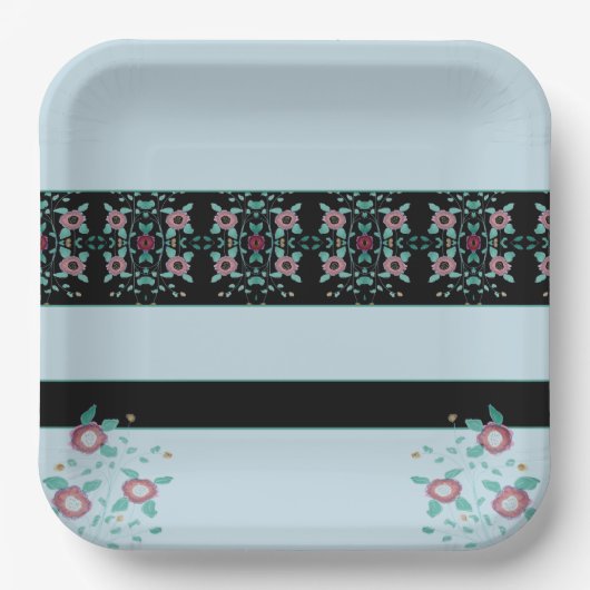 Floral Designer Square Papieren Bordje (Voorkant)