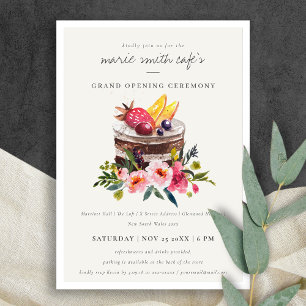 Floral Dessert Pastries Store Grand Opening Bedankkaart