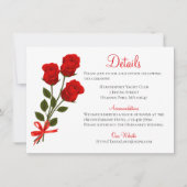 Floral Details Red Rose Flower - Wedding Party Kaart (Voorkant)