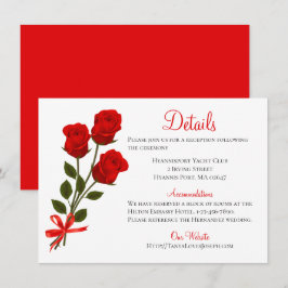 Floral Details Red Rose Flower - Wedding Party Kaart
