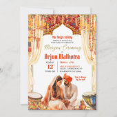 Floral Dholki Maiyan Ceremony Kaart (Voorkant)