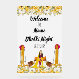 Floral Dholki nacht acryl teken Bord