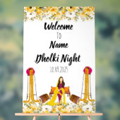 Floral Dholki nacht acryl teken Bord (Neutraal)