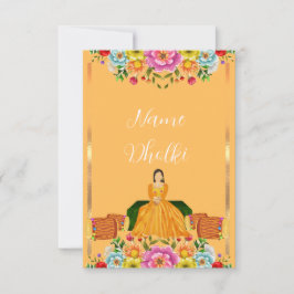 Floral dholki uitnodiging