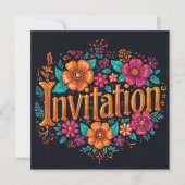 Floral dia de los muertos kaart (Voorkant)