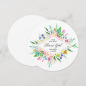 Floral Diamond Bridesmaid Bloemenmeisje Kaart (Voorkant / Achterkant)