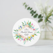 Floral Diamond Bridesmaid Maid of Honor Kaart (Staand voorkant)