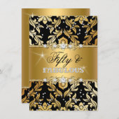 Floral Diamond Damask Gold 50 en Fabulous Kaart (Voorkant / Achterkant)