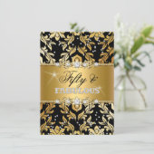 Floral Diamond Damask Gold 50 en Fabulous Kaart (Staand voorkant)