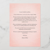  Floral Diamond Foto Roze Textieleffect Folie Uitnodiging (Achterkant)